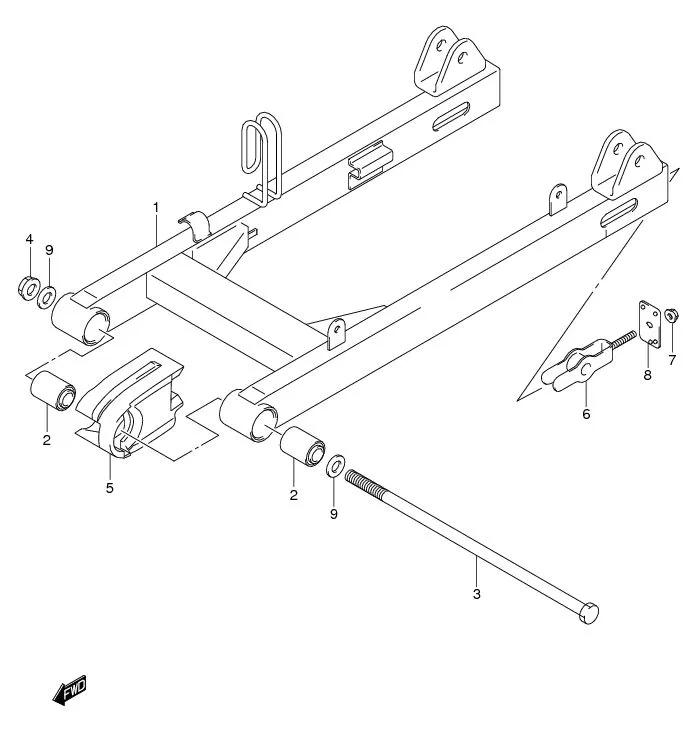 FIG.49A REAR SWINGING ARM (FL125RCDM/RD/RMD/RCDF)