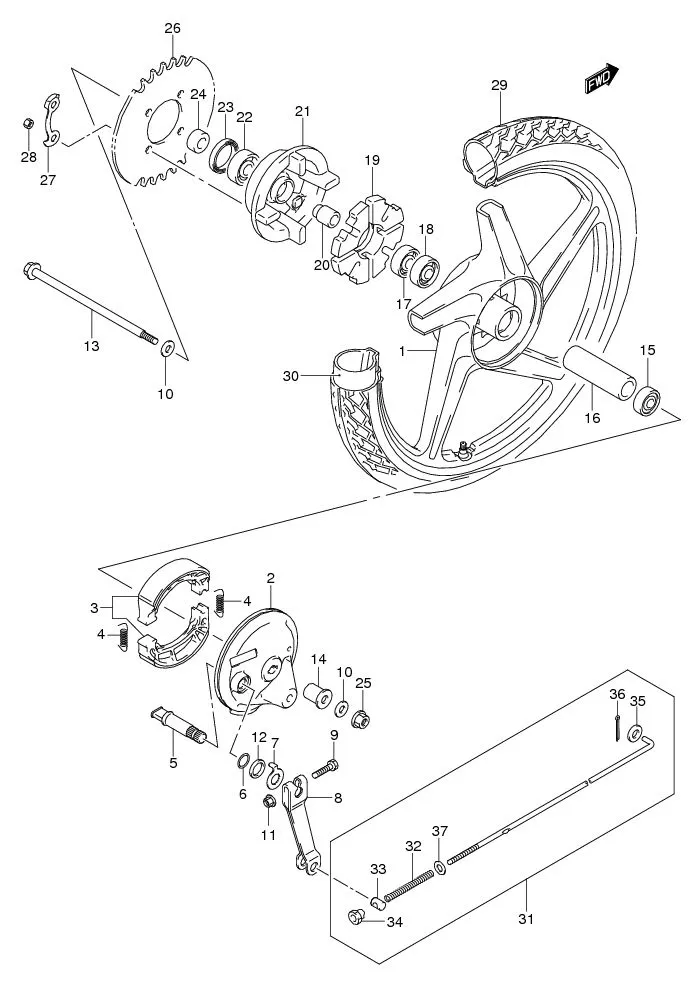 FIG.52 REAR WHELL (FL125SC)