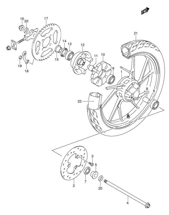 FIG.52A REAR WHELL (FL125RCDM/RD/RMD/RCDF)