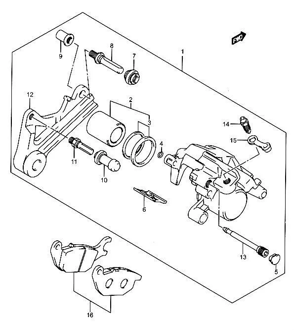 FIG.53 REAR CALIPER (FL125RCDM/RD/RMD/RCDF)