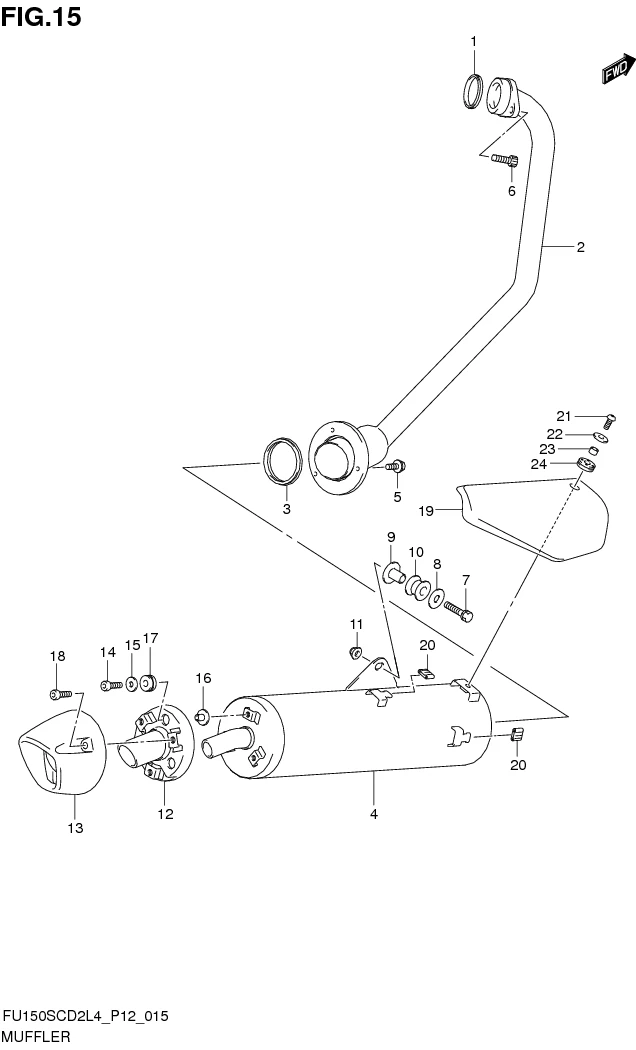 FIG.15 MUFFLER (FU150SCD3L4 P12) 