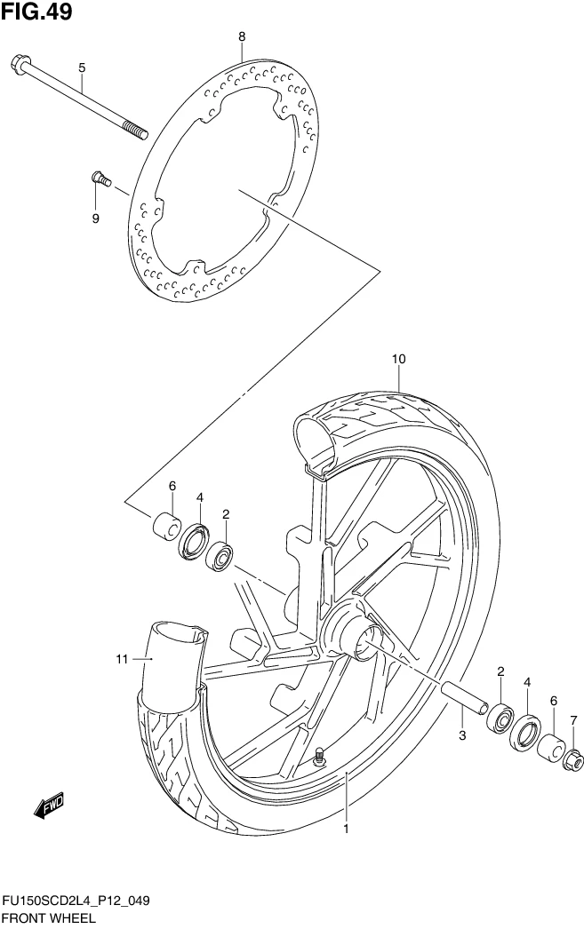 FIG.49 FRONT WHEEL 