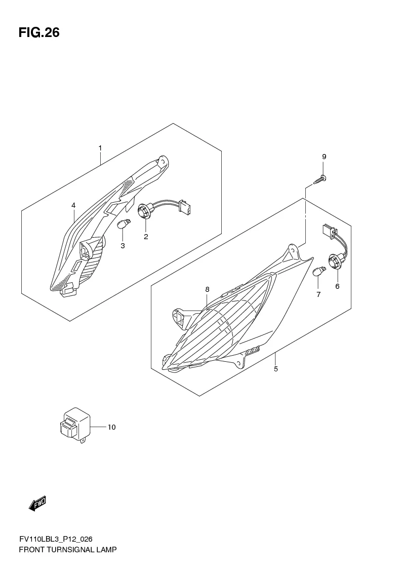 FIG. 26 FRONT TURNSIGNAL LAMP