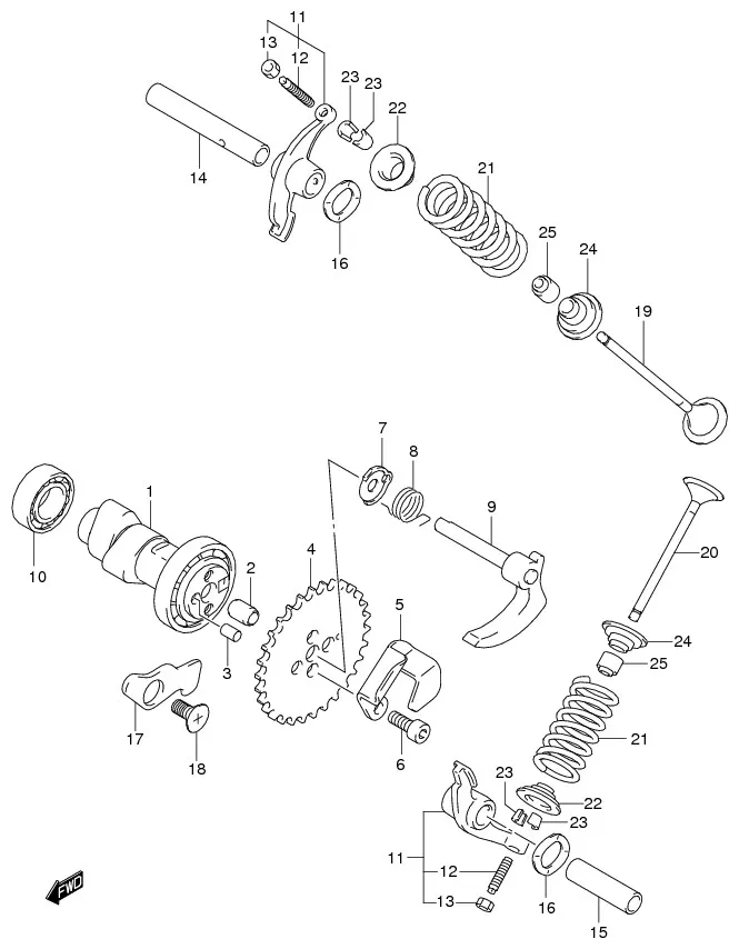 FIG.7 CAM SHAFT/VALVE