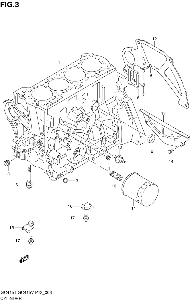 FIG.3 CYLINDER BLOCK
