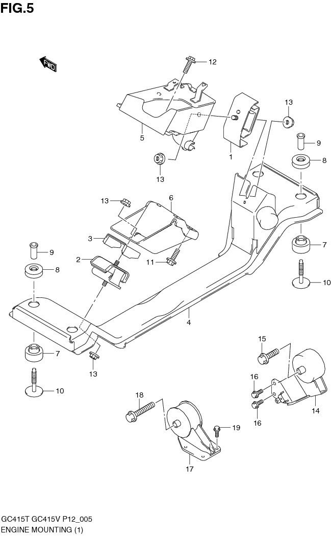 FIG.5 ENGINE MOUNTING (TYPE 1)