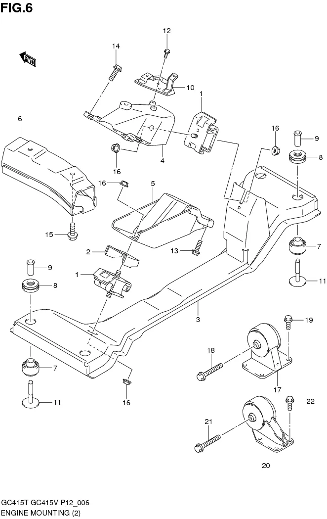 FIG.6 ENGINE MOUNTING (TYPE 2)