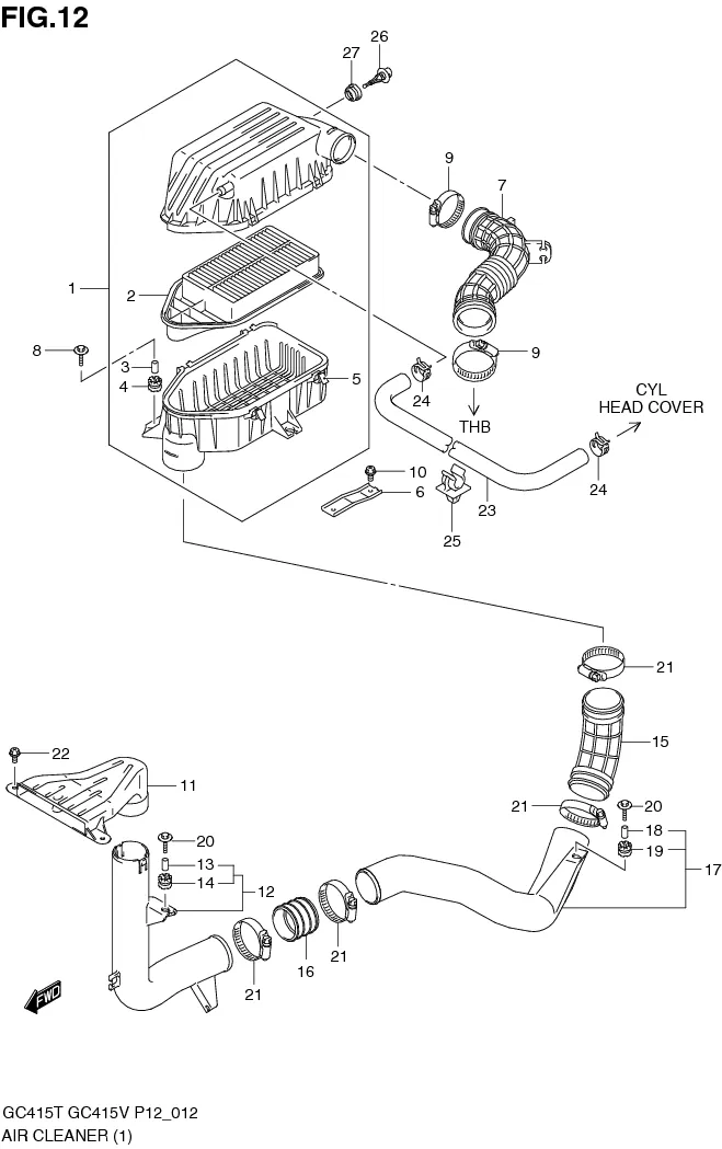 FIG.12 AIR CLEANER (TYPE 1)