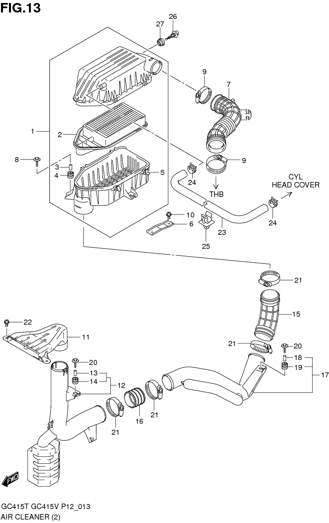 FIG.13 AIR CLEANER (TYPE 2)