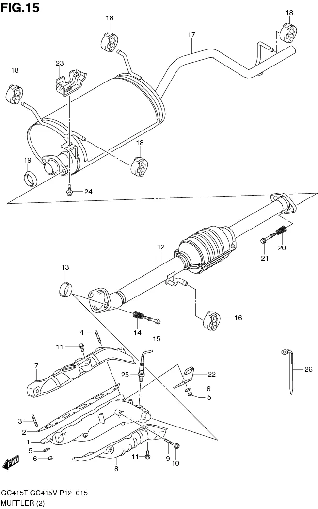 FIG.15 MUFFLER (TYPE 1:EURO2)