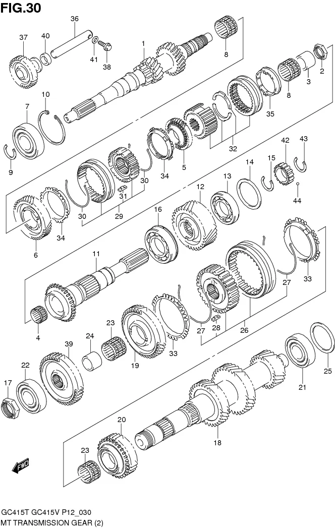 FIG.30 MT TRANSMISSION GEAR (MT:TYPE 2)
