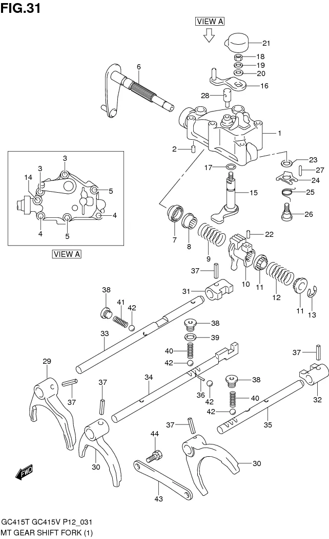 FIG.31 MT GEAR SHIFT FORK (MT:TYPE 1)