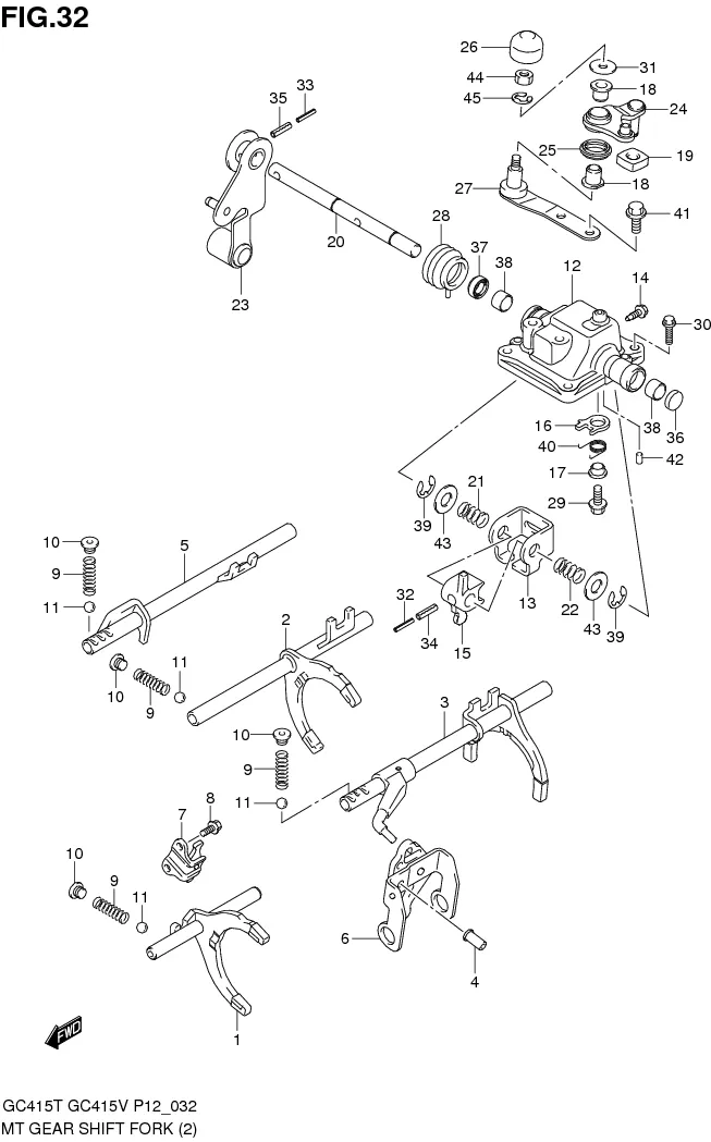 FIG.32 MT GEAR SHIFT FORK (MT:TYPE 2)