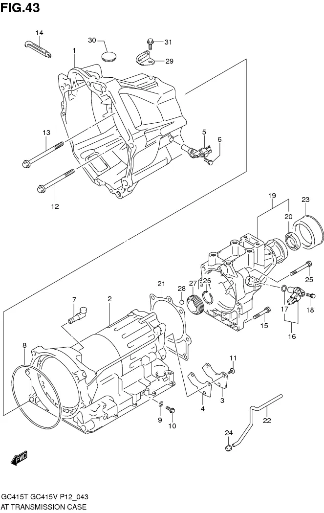 FIG.43 AT TRANSMISSION CASE (AT)