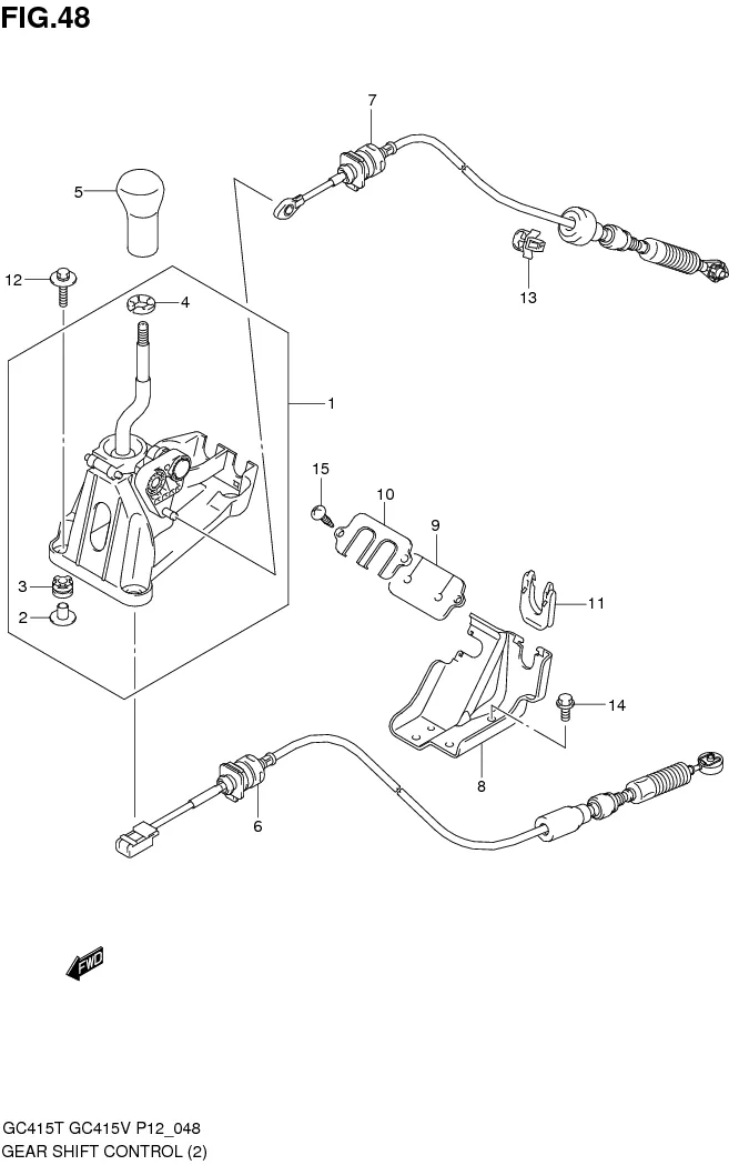 FIG.48 GEAR SHIFT CONTROL (MT:TYPE 2)
