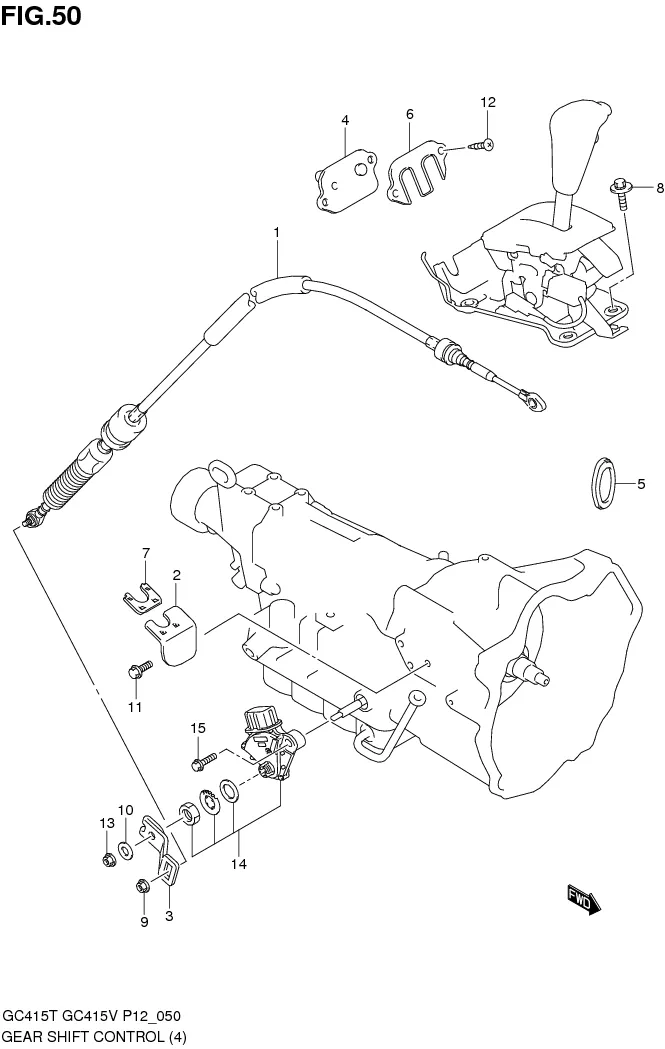 FIG.50 GEAR SHIFT CONTROL (AT:TYPE 2)