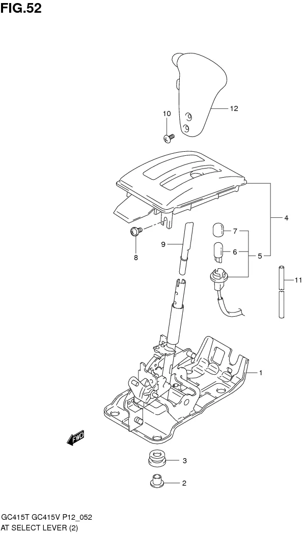 FIG.52 AT SELECT LEVER (AT:TYPE 2)