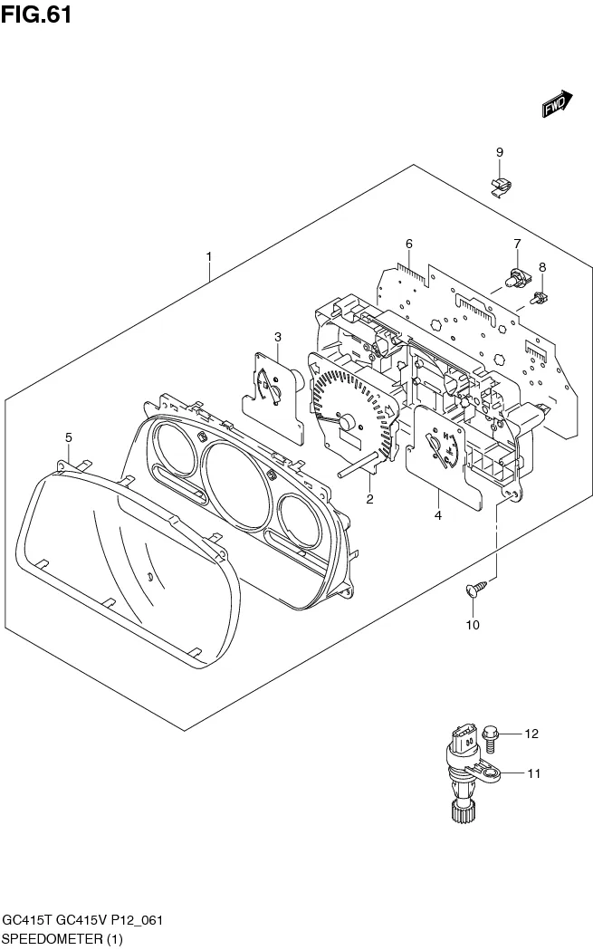 FIG.61 SPEEDOMETER (TYPE 1:N/TACHOMETER)