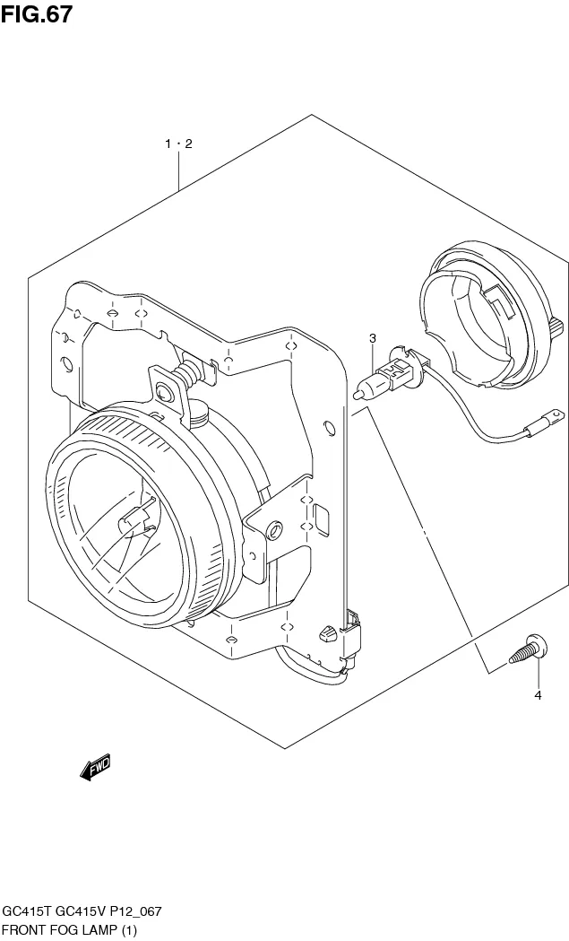 FIG.67 FRONT FOG LAMP (W/FR FOG LAMP:TYPE 1)