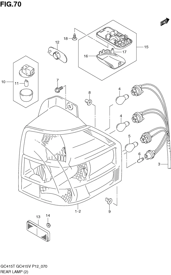 FIG.70 REAR LAMP (GC415V:TYPE 1)