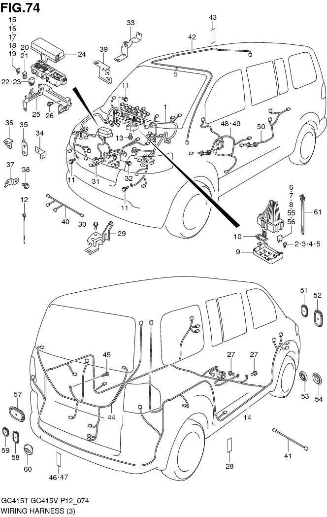 FIG.74 WIRING HARNESS (GC415V:TYPE 2)