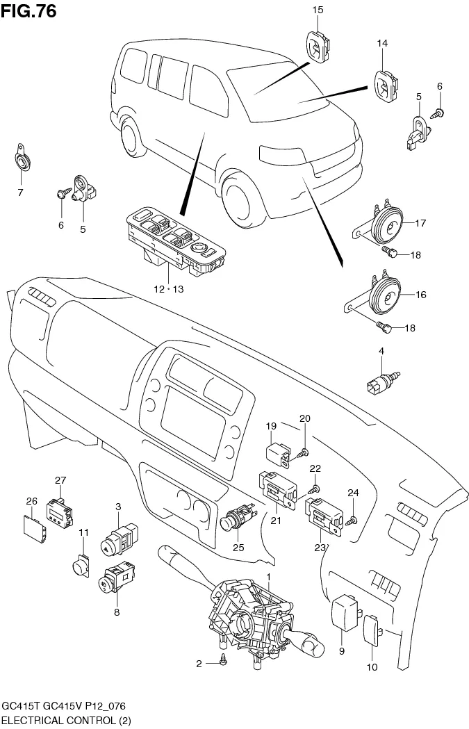 FIG.76 ELECTRICAL CONTROL (GC415V:TYPE 1)