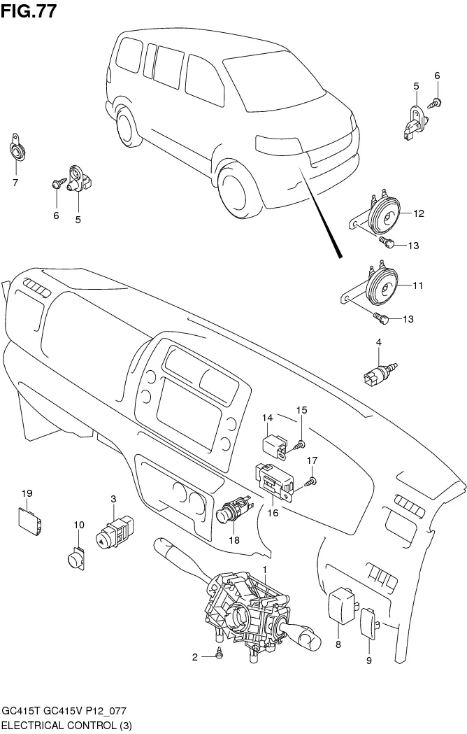 FIG.77 ELECTRICAL CONTROL (GC415V:TYPE 2:VAN,GA,BLIND VAN)