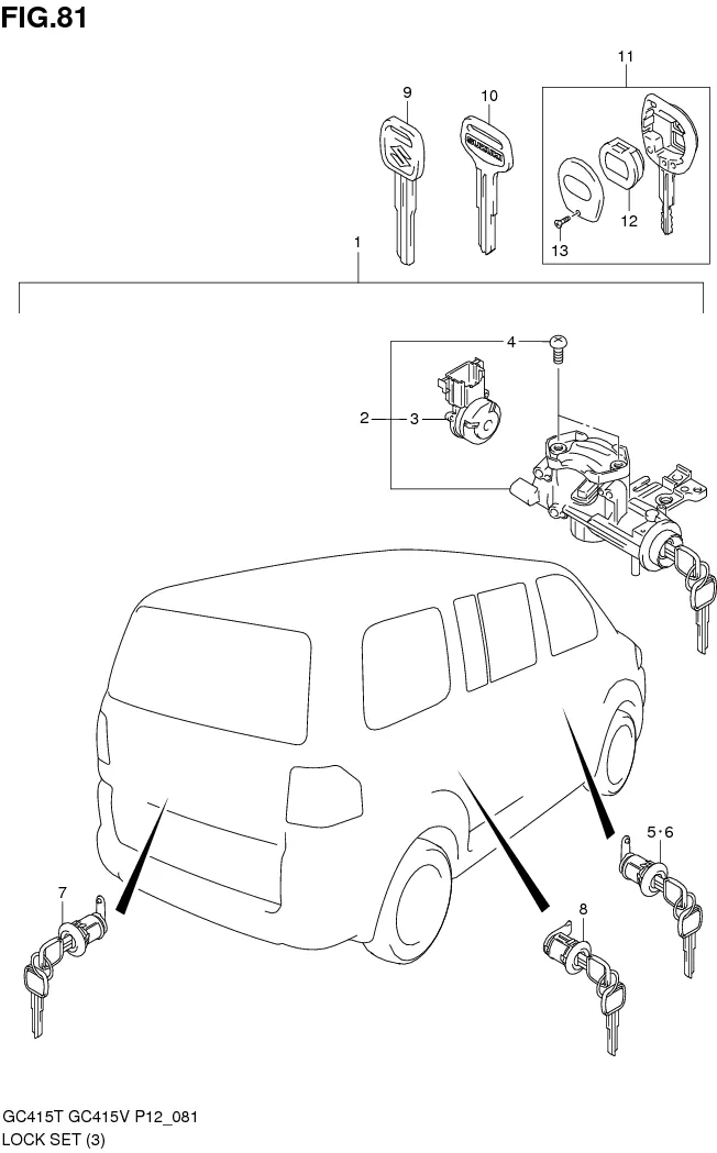 FIG.81 LOCK SET (GC415V:TYPE 2)