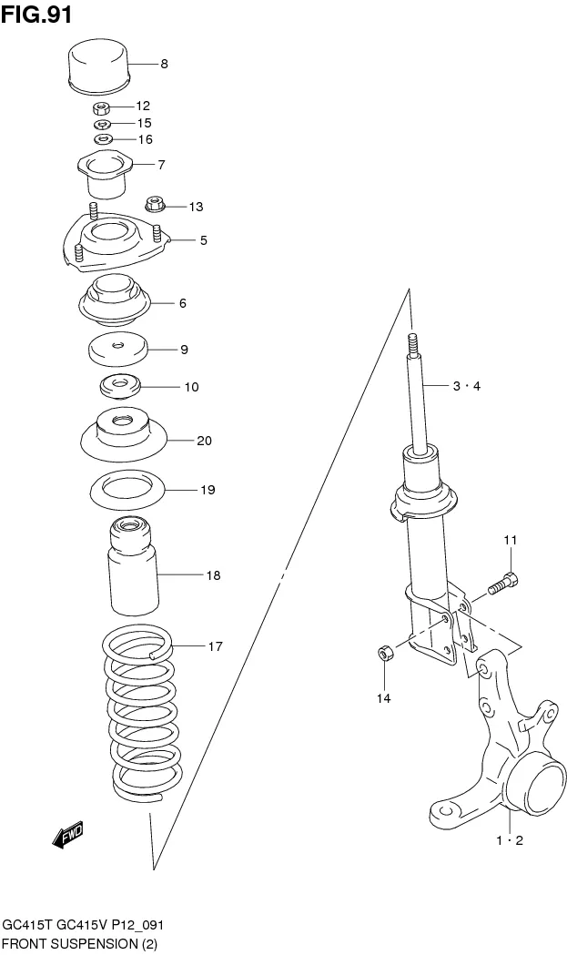 FIG.91 FRONT SUSPENSION (TYPE 2)