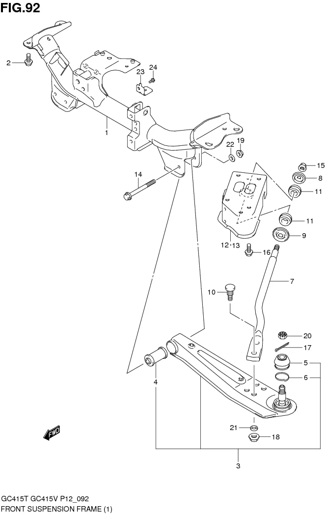 FIG.92 FRONT SUSPENSION FRAME (TYPE 1)