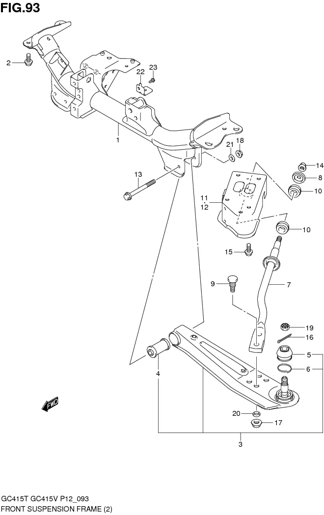 FIG.93 FRONT SUSPENSION FRAME (TYPE 2)