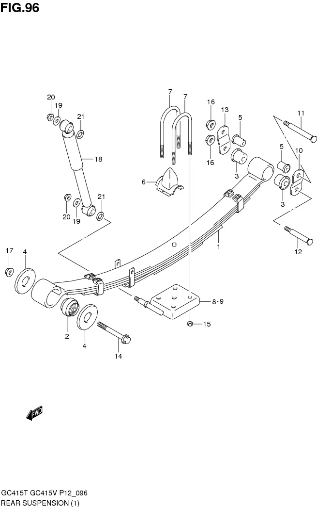 FIG.96 REAR SUSPENSION (GC415T)