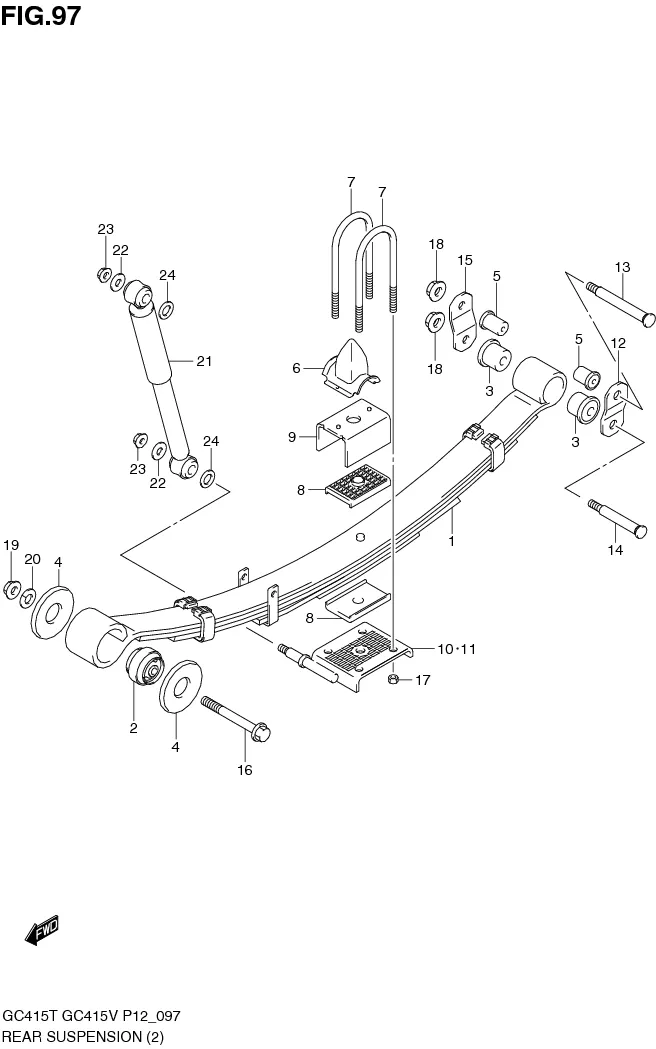 FIG.97 REAR SUSPENSION (GC415V: TYPE 1)