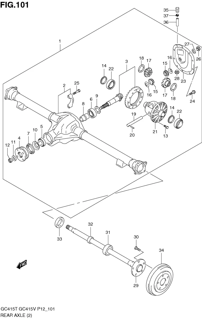 FIG.101 REAR AXLE (GC415V:TYPE 1)