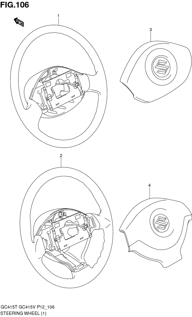 FIG.106 STEERING WHEEL (TYPE 1)