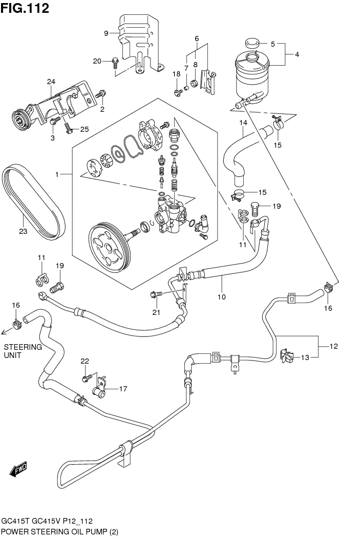 FIG.112 POWER STEERING OIL PUMP (TYPE 2)