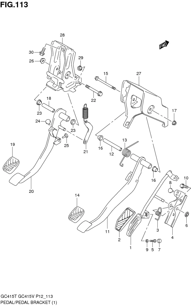 FIG.113 PEDAL / PEDAL BRACKET (MT)
