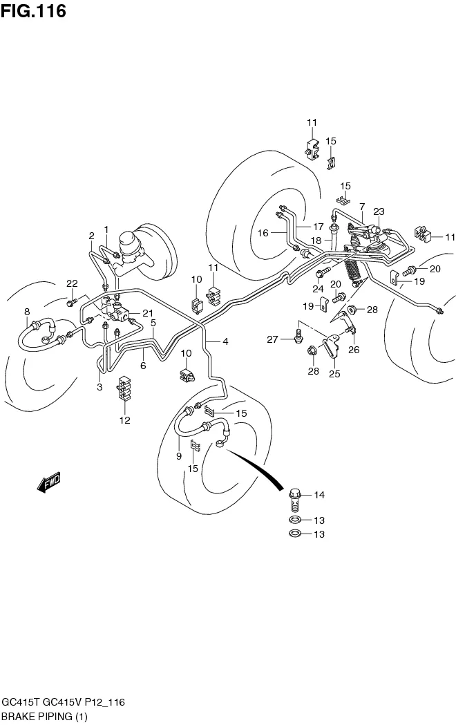 FIG.116 BRAKE PIPING (GC415T)