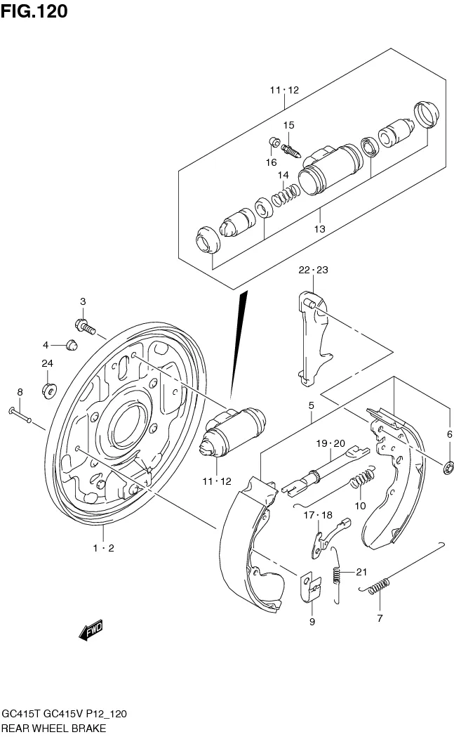 FIG.120 REAR WHEEL BRAKE