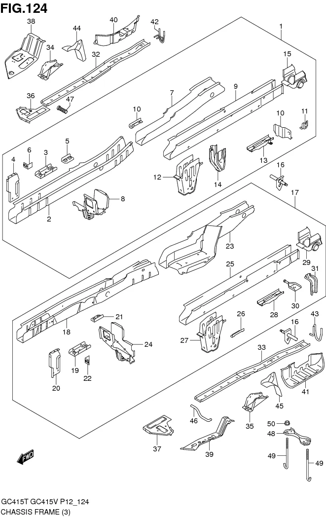 FIG.124 CHASSIS FRAME (GC415V:TYPE 2)
