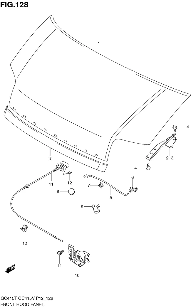 FIG.128 FRONT HOOD PANEL