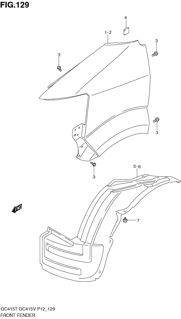 FIG.129 FRONT FENDER