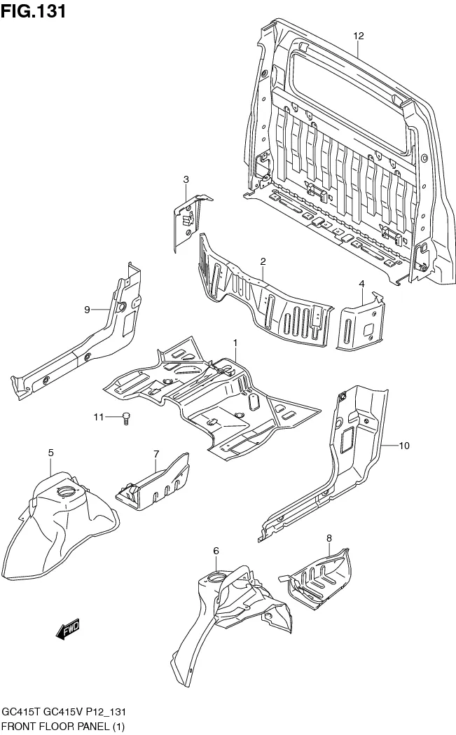 FIG.131 FRONT FLOOR PANEL (GC415T)