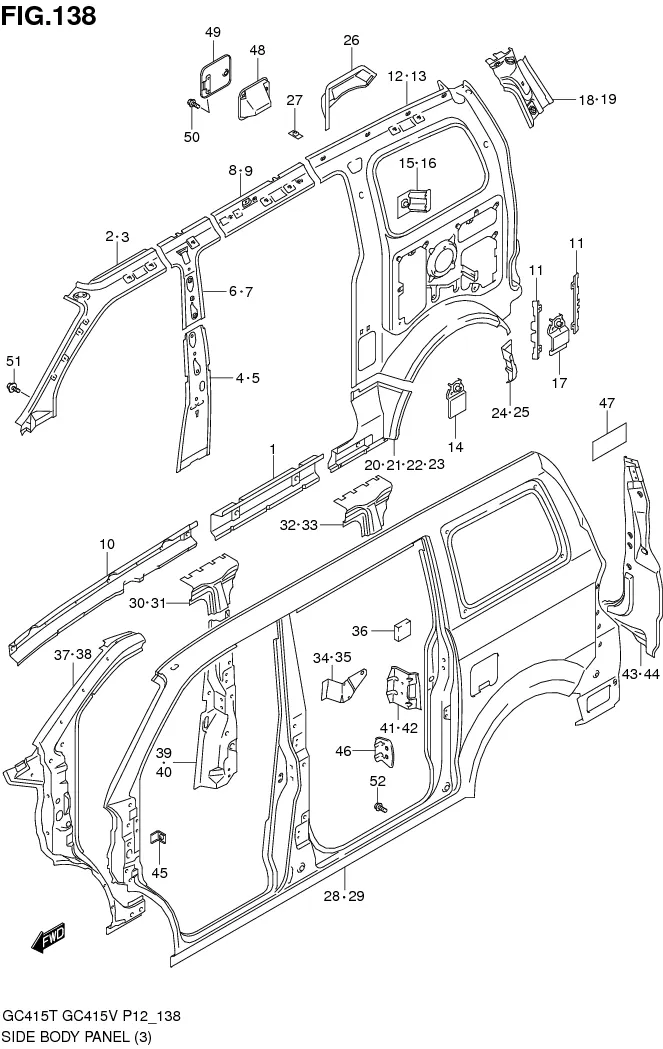 FIG.138 SIDE BODY PANEL (GC415V:TYPE 2)