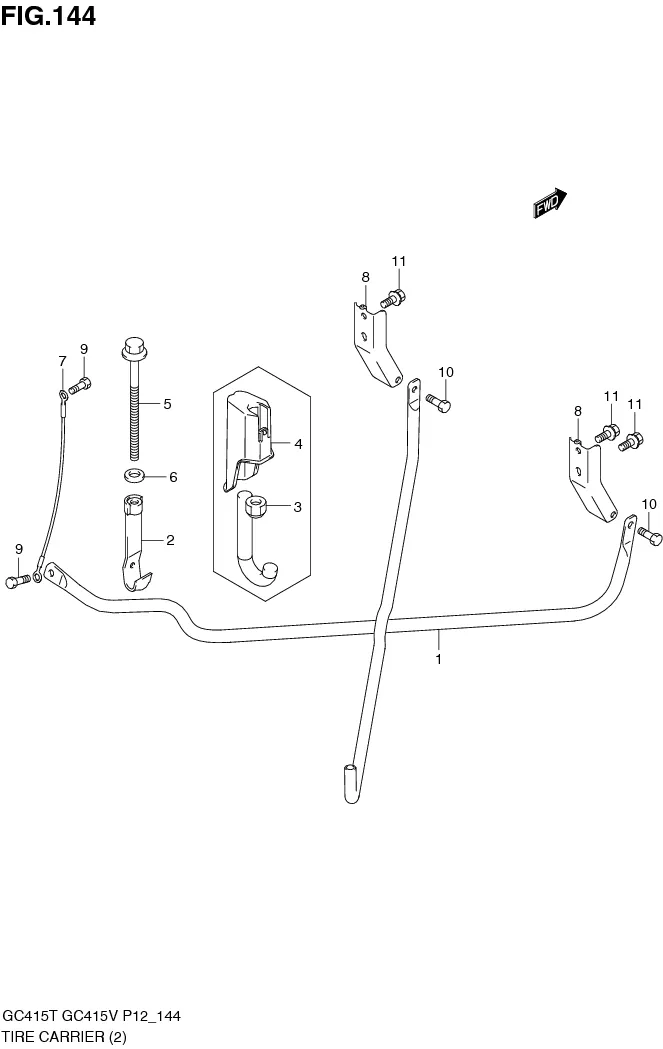 FIG.144 TIRE CARRIER (GC415V)