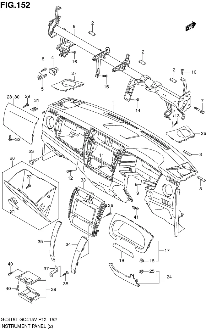 FIG.152 INSTRUMENT PANEL (GC415V:TYPE 2:GL,GLX,SGX)