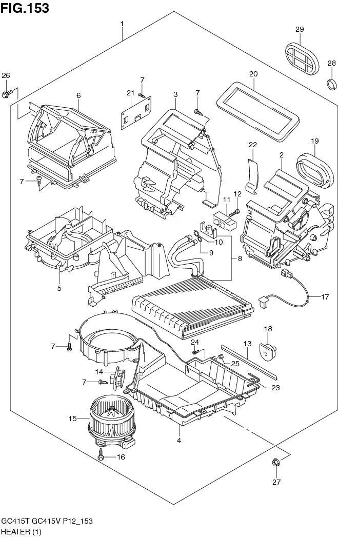 FIG.153 HEATER (GC415T,GC415V:SEE NOTE)