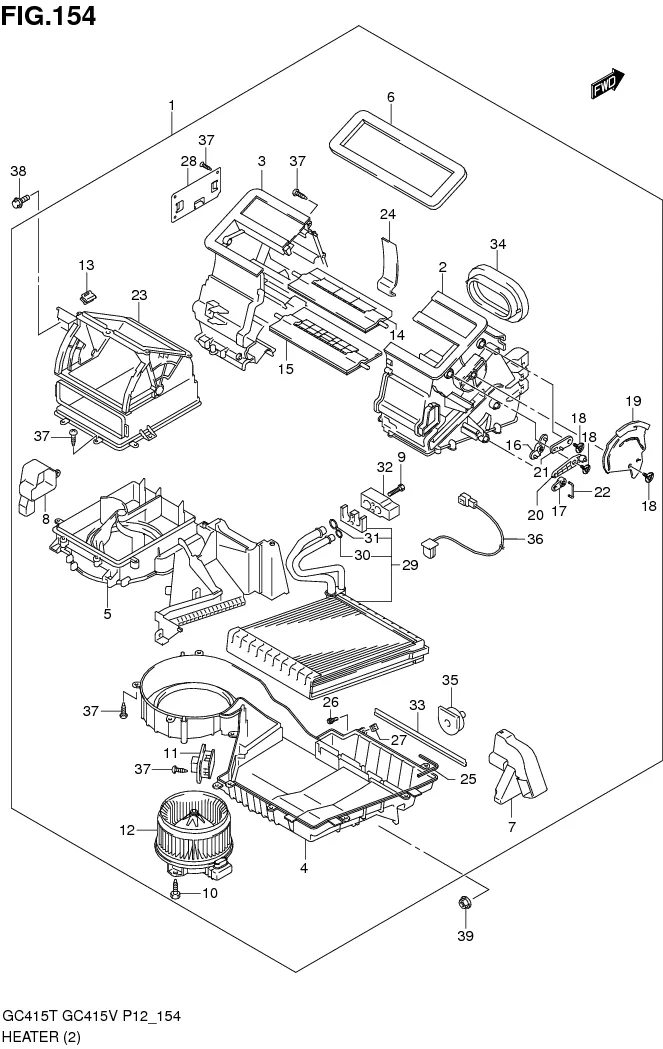 FIG.154 HEATER (GC415V:TYPE 2:GL,GLX,SGX)