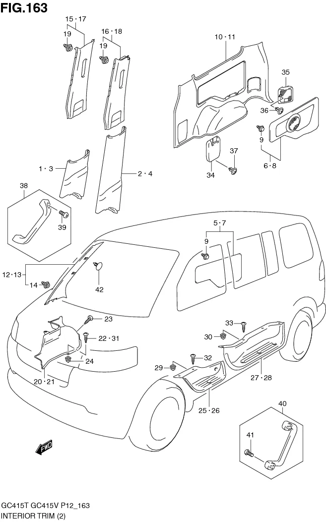FIG.163 INTERIOR TRIM (GC415V:SEE NOTE)