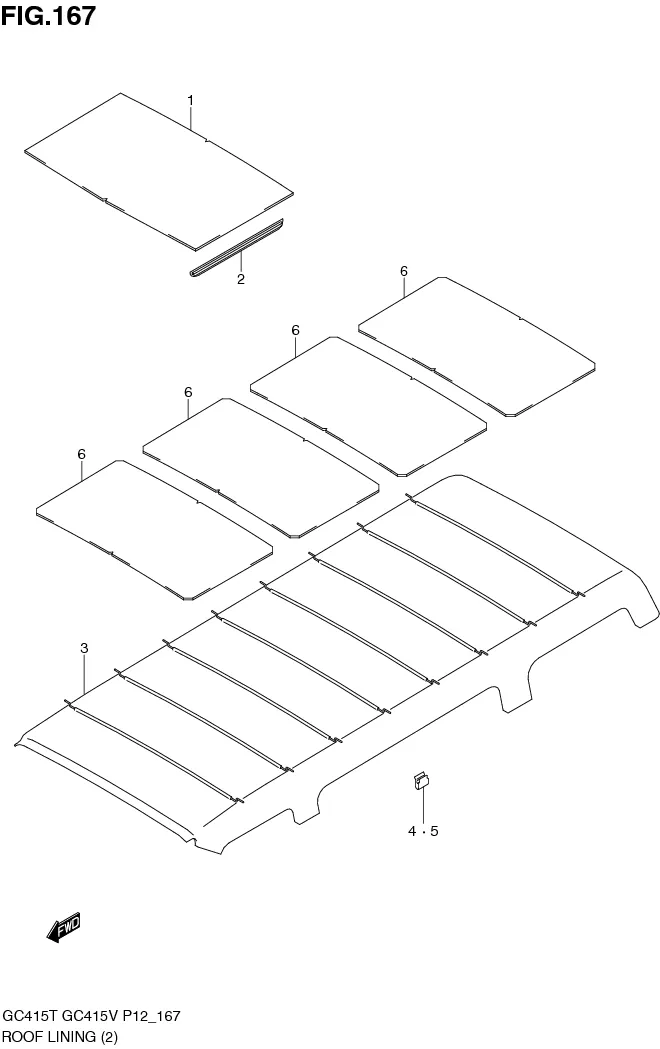 FIG.167 ROOF LINING (TYPE 1:GC415V)